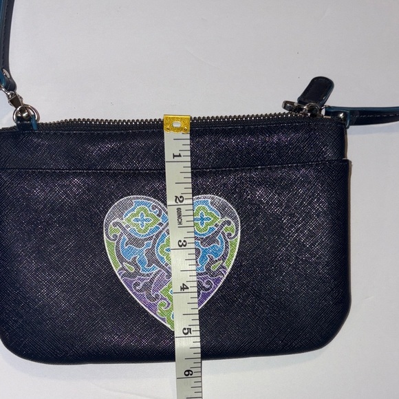 Brighton Navy Blue Crossbody with A Green Heart Design - Picture 4 of 9